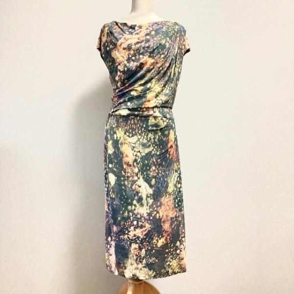 ESCADA #snc エスカーダ ワンピース 38 マルチ ドレープ 半袖  