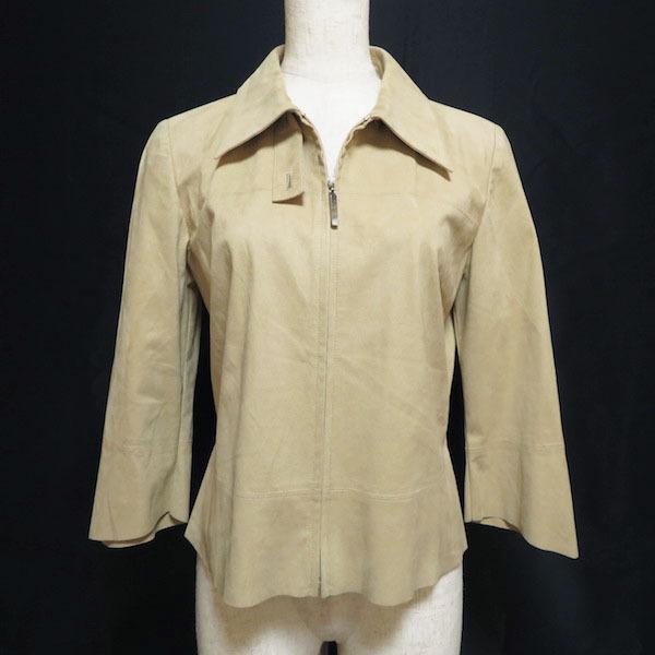 apc フォクシー FOXEY ジャケット 38 ベージュ ジップアップ スエード 
