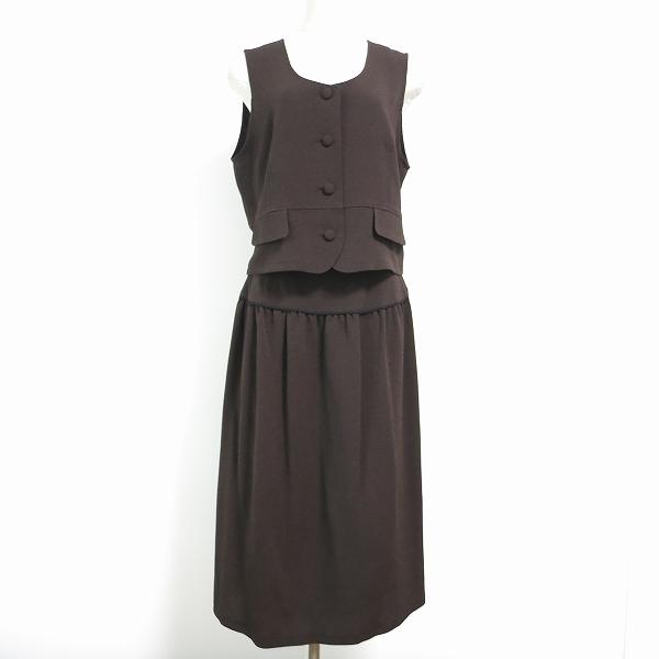 apc 詩仙堂 ヒトシタムラ セットアップ 茶系 ちりめん ツーピース