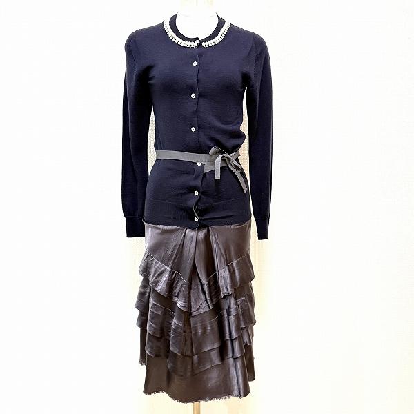 sacai luck ニットドッキングワンピース　グレー×ホワイト　2（M） sacai luck ニットドッキングワンピース グレー×ホワイト 2（M） anc