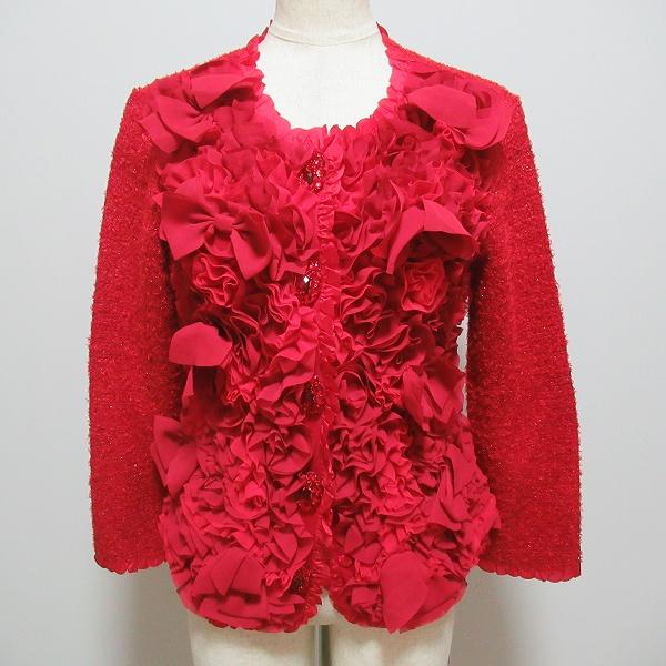 ノコオーノ 710114 ジャケット 40 ピンク リボン シワ加工 | 中古  