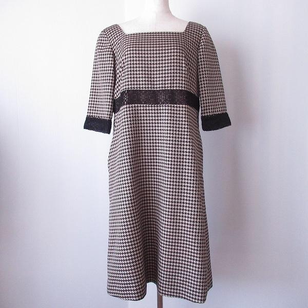 49av ジュンコ　シマダ　レザーワンピース　羊皮　サイズ38 黒 カットワークレース刺繍ワンピース 49AV JUNKO SHIMADA｜クロス