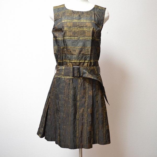 Snc イクコ Ikuko ワンピース 2 グレー系 金 ノースリーブ プリーツ ベルト付き タグ付き 未使用品 レディース 7250 7250 アクイールヤフーショップ 通販 Yahoo ショッピング