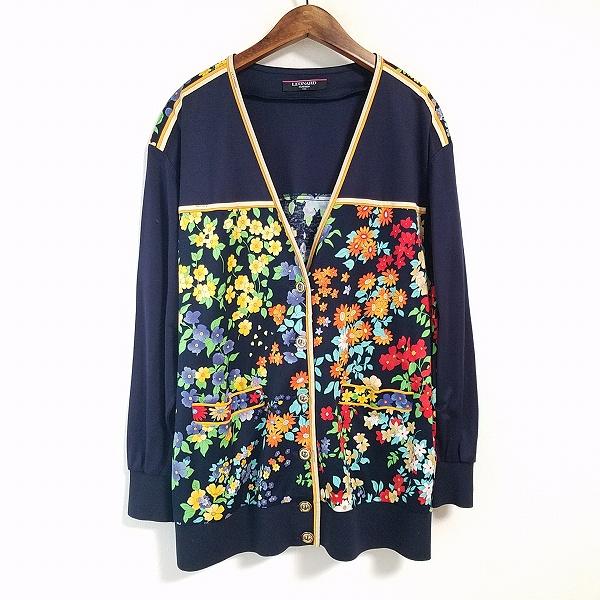 apc レオナール LEONARD ジャケット カーディガン 紺 マルチカラー 