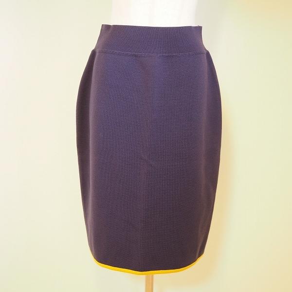 anc セリーヌ CELINE スカート 42 紫 黄色 ニット タイトスカート  