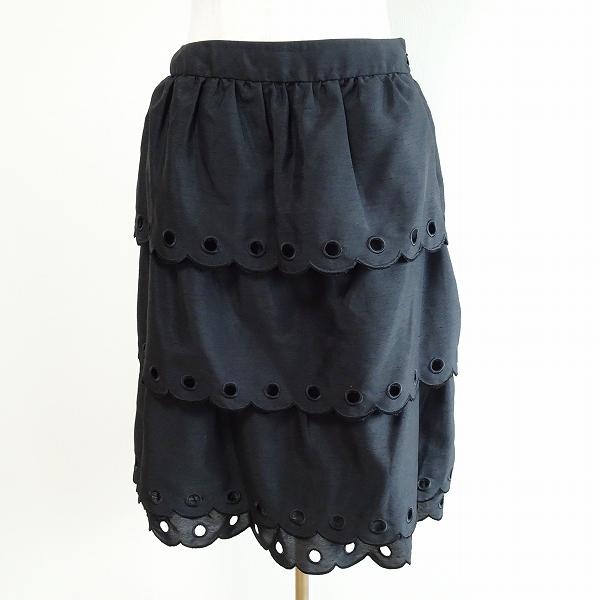 anc TO BE CHIC トゥービーシック スカート 40 黒 フリル カットワーク