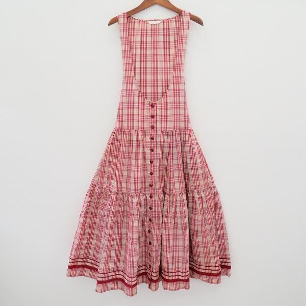 Spc ピンクハウス Pinkhouse ワンピース 赤 チェック柄 フレア レース リボン ノースリーブ レディース 7351 7351 アクイールヤフーショップ 通販 Yahoo ショッピング