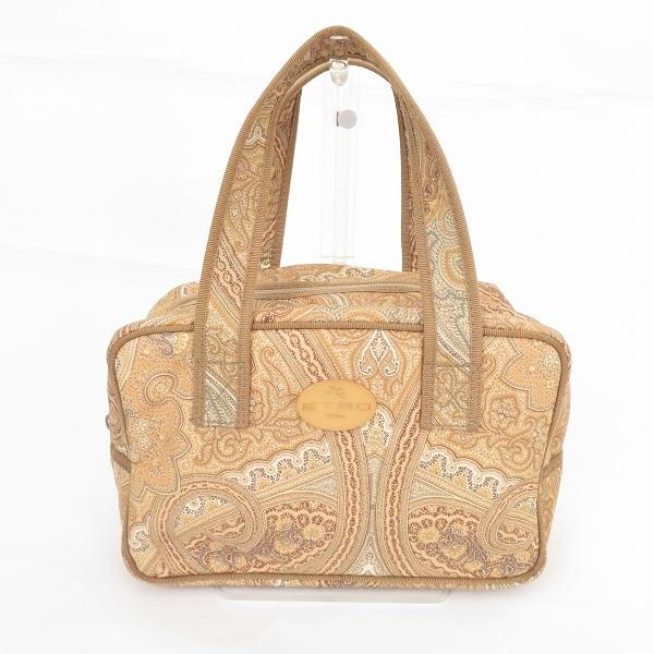 anb エトロ ETRO ハンドバッグ トートバッグ ベージュ ペイズリー柄 