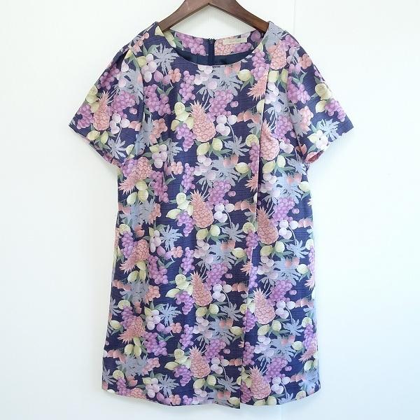 Rose Tiara #snc ローズティアラ ワンピース 42 紫系 紺 半袖 Rose Tiara #snc ローズティアラ ワンピース 42 紫系 紺 半袖