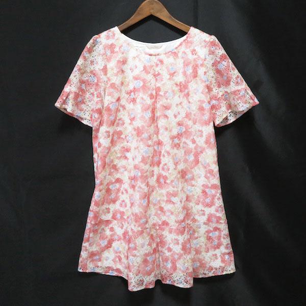 snc ローズティアラ Rose Tiara ワンピース 42 ピンク 黄 水色 花柄 