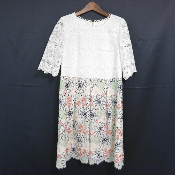 snc ローズティアラ Rose Tiara ワンピース 42 白 ベージュ レース