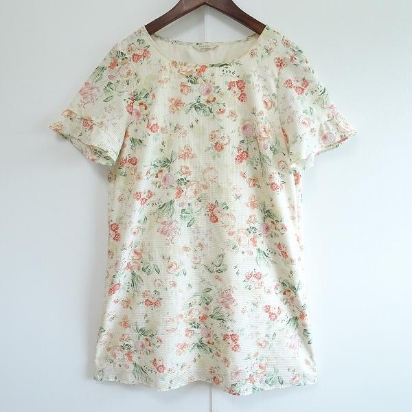 美品　Rose Tiara ローズティアラ　花柄　ワンピース XL 42 手洗いOK】ボタニカル風フラワーワンピース（ワンピース）｜Rose