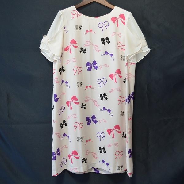 Snc ローズティアラ Rose Tiara ワンピース 42 リボン柄 ラウンドネック リボンスリーブ タグ付き 未使用品 レディース アクイールヤフーショップ 通販 Yahoo ショッピング