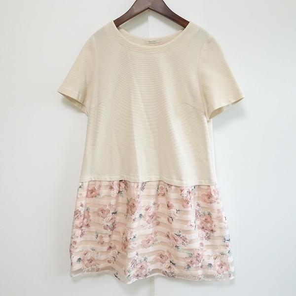 snc ローズティアラ Rose Tiara ワンピース 42 ベージュ系 ピンク 半袖