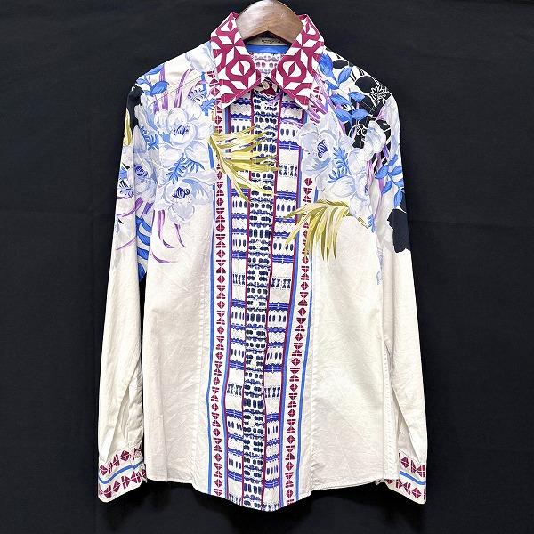 anc エトロ ETRO シャツ・ブラウス 42 白系 マルチ 柄 大きい
