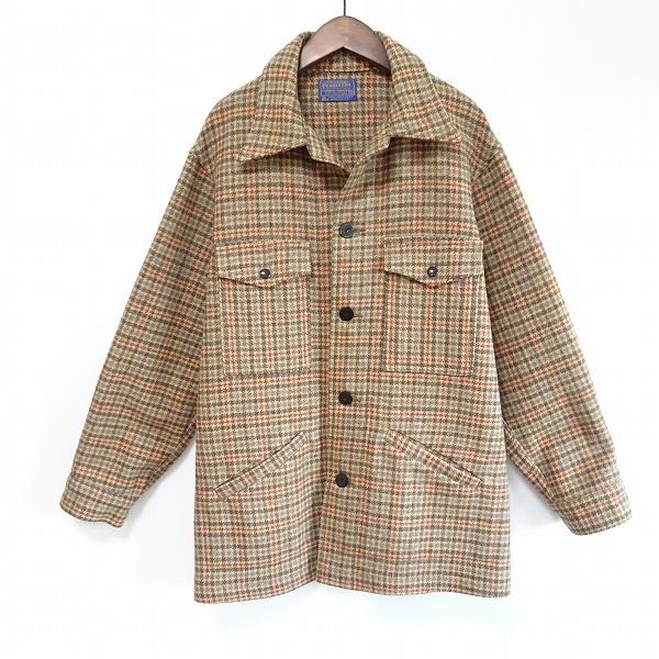 wnc ペンドルトン PENDLETON ジャケット M 茶系 チェック ツイード 