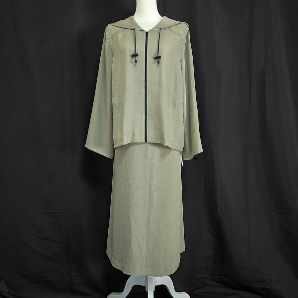 anc レリアン Leilian セットアップ 13+ カーキ ツーピース スカート  