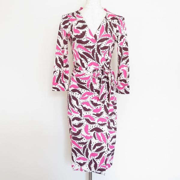 Anc ダイアン フォン ファステンバーグ Dianevonfurstenberg Dvf ワンピース 2 白 ピンク シルク カシュクール レディース アクイールヤフーショップ 通販 Yahoo ショッピング