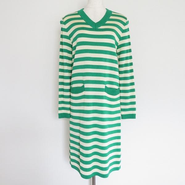 anc イヴサンローラン Yves Saint Laurent ワンピース M 緑 ベージュ 