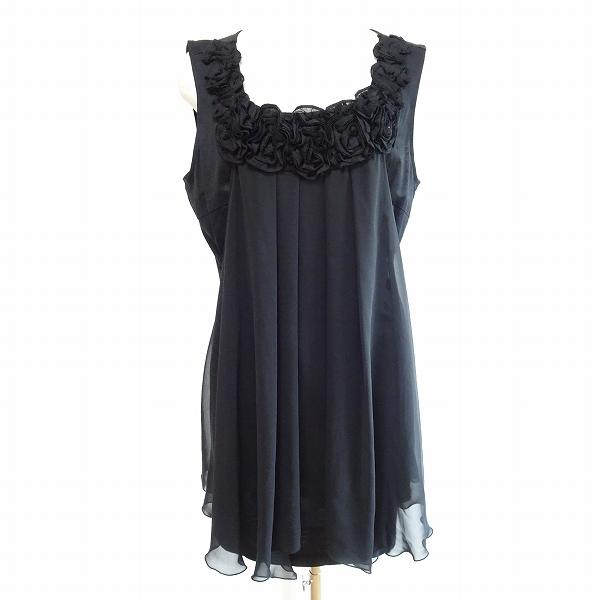 snc ローズティアラ Rose Tiara チュニック 42 黒 ノースリーブ 花
