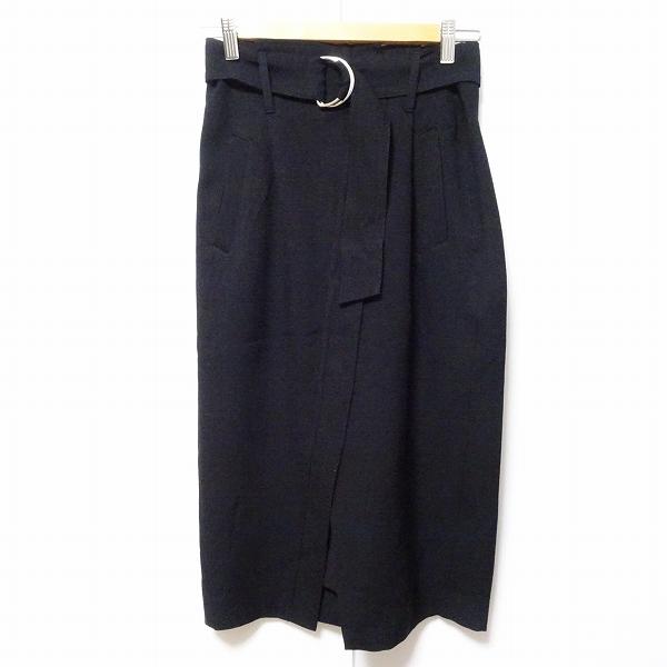STUDIOUS #anc ステュディオス スカート 1 黒 タイト ロング ベルト 
