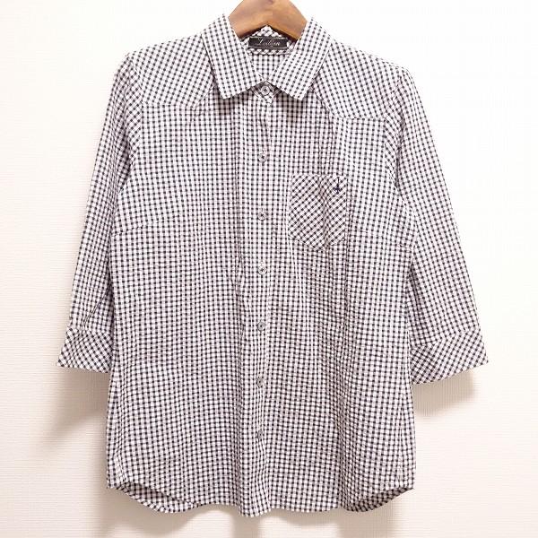 Leilian（レリアン） #anc シャツ・ブラウス 9 紺 白 サッカー地