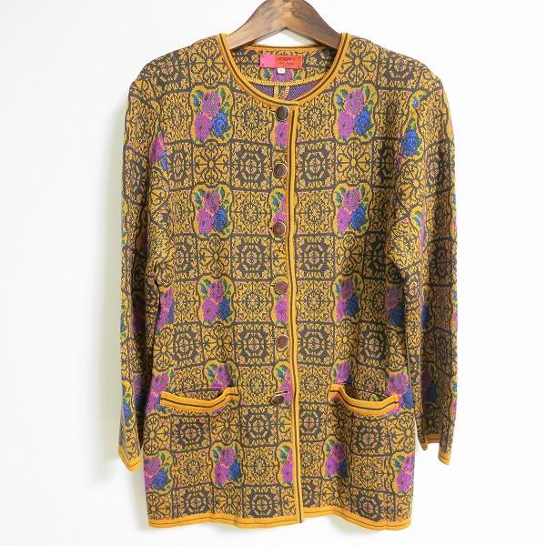 wnc ウンガロ ungaro カーディガン ニット セーター 9 オレンジ 茶  