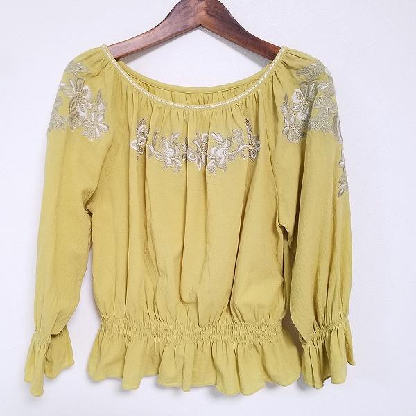 #anc イエナ IENA カットソー F 黄系 刺繍 花柄 ラメ レディース [763517]