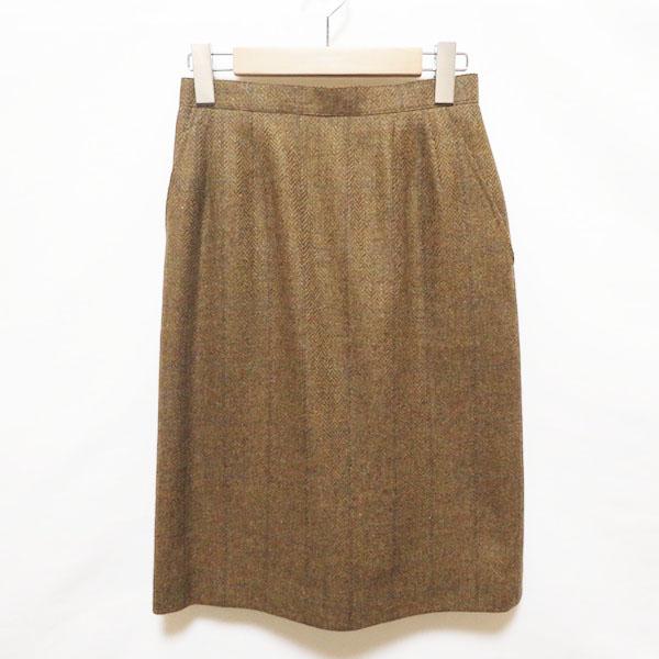 wnc SALE バーバリー BURBERRY スカート 9 茶系 ツイード調 レディース