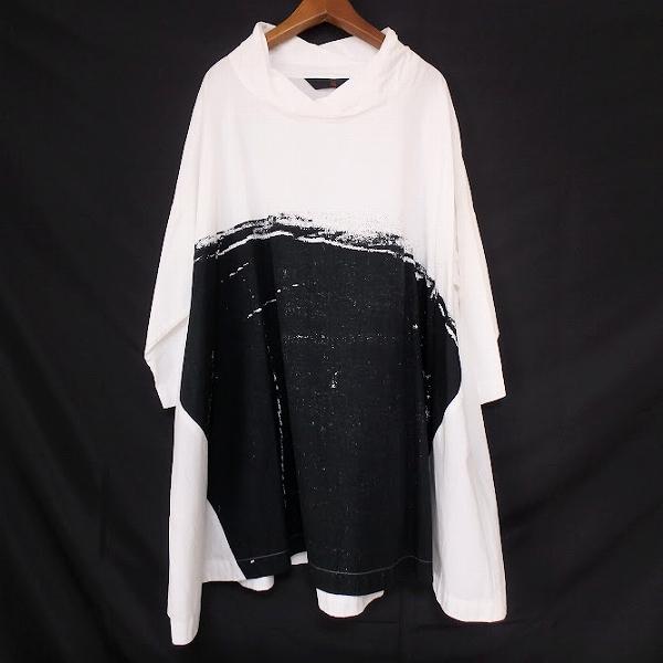 萌 MOYURU #anc モユル 萌 チュニック M L 白 黒 半袖 柄 レディース