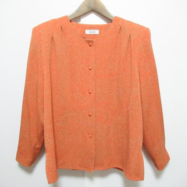 #anc 三年坂 サンネンザカ シャツ・ブラウス F オレンジ ちりめん 柄 レディース [771171]