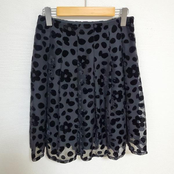 新しく着き エムズグレイシー花柄スカート黒38新品 