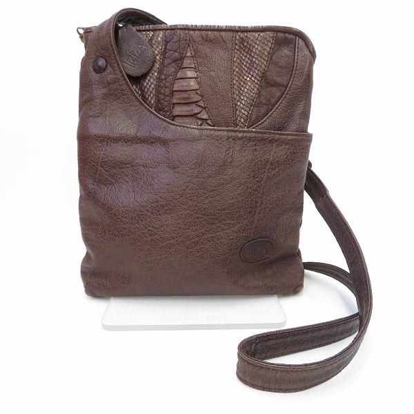 anb イビザ IBIZA ショルダーバッグ 斜め掛け 茶 パイソン anb イビザ IBIZA ショルダーバッグ 斜め掛け 茶 パイソン