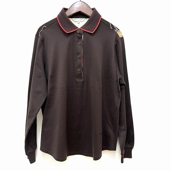 LEONARD SPORT #anc レオナールスポーツ ポロシャツ LL 茶系 マルチ 花