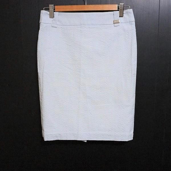 GUCCI #snc グッチ スカート 36 水色 白 サッカー地 ストライプ