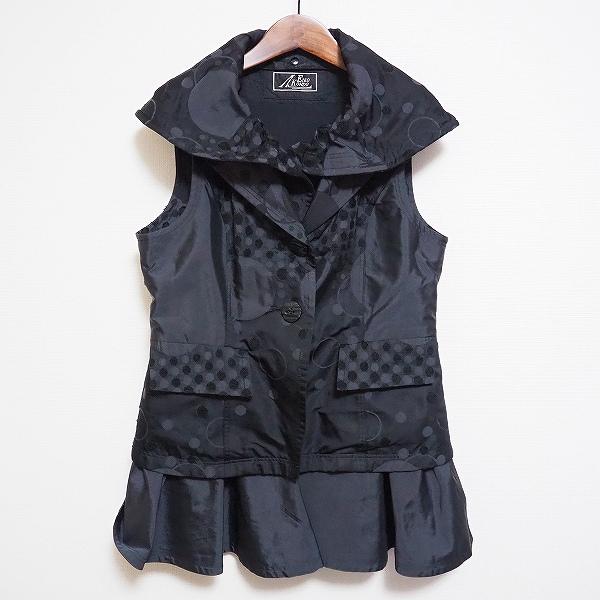 apc エイココンドウ EIKO KONDO ベスト ジレ 42 黒 水玉 ドット 2WAY 