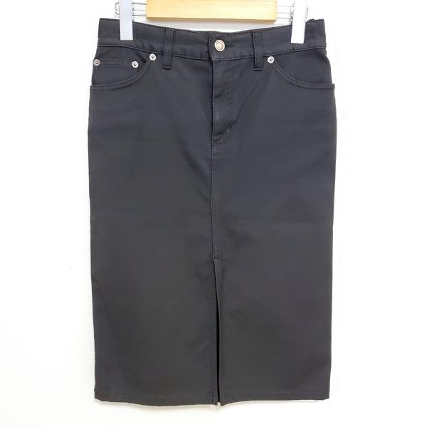 GUCCI #anc グッチ スカート 40 黒 ロゴ刺繍 タイトスカート  