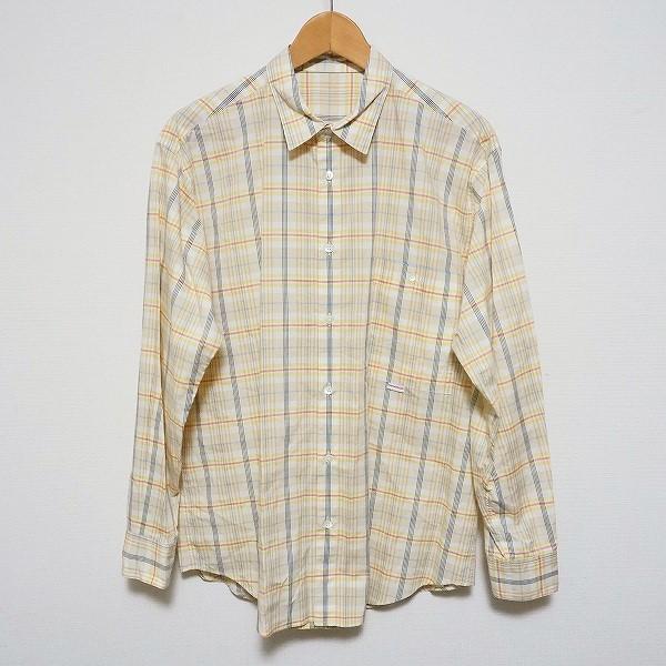 apc パパス アイランド Papas ISLAND 長袖シャツ M ベージュ 白 マルチ 