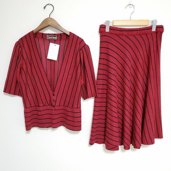 snc サイトウトヨコ 斉藤都世子 セットアップ 赤 黒 ニット ツーピース