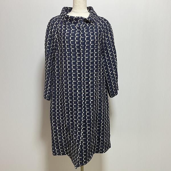 TABASA #anc タバサ コート 32 紺 ツイード フレア レディース [780526 