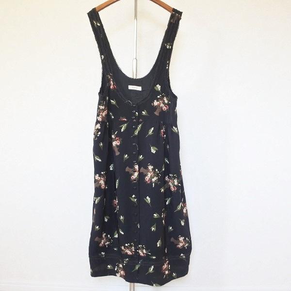 INGEBORG #anc インゲボルグ ワンピース ジャンパースカート 黒 花柄 