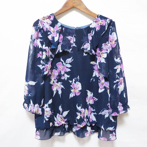 anc ローズティアラ Rose Tiara シャツ ブラウス カットソー 46 紺 紫