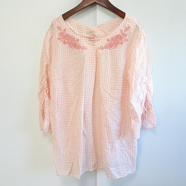美品　ROSE Tiara 42 ネイビーとホワイトのチェック柄チュニック 美品 ROSE Tiara 42 ネイビーとホワイトのチェック柄チュニック