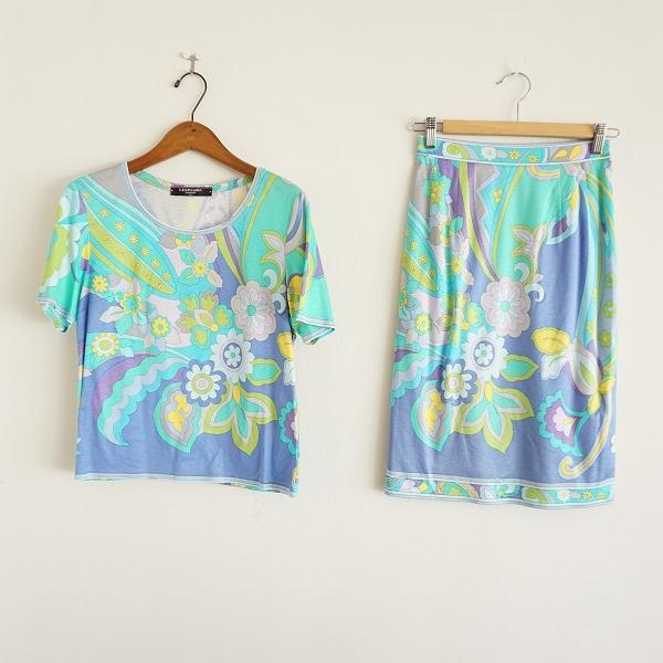 レオナール セットアップ スカート 花柄 LEONARD FASHION 半袖 レオナール セットアップ スカート 花柄 LEONARD FASHION 半袖