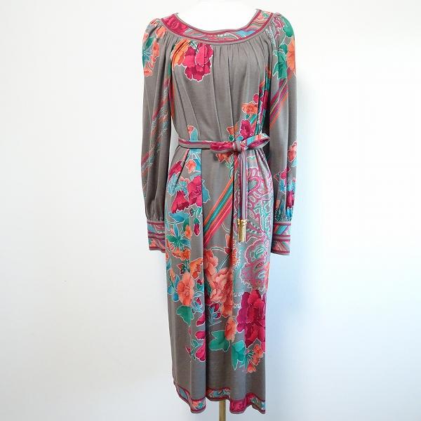 スタニングルアー レオナール ファッション シルク100% 長袖 ロング