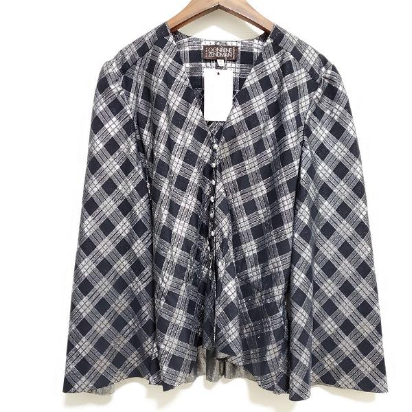 anc SALE OGNIBENE ZENDMAN カーディガン 42 黒 シルバーラメ チェック 