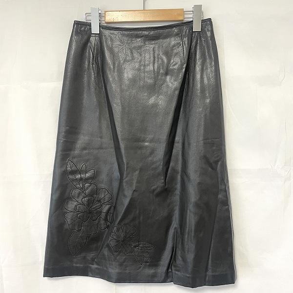wnc SALE ミラショーン milaschon スカート ロング フェイクレザー 花 