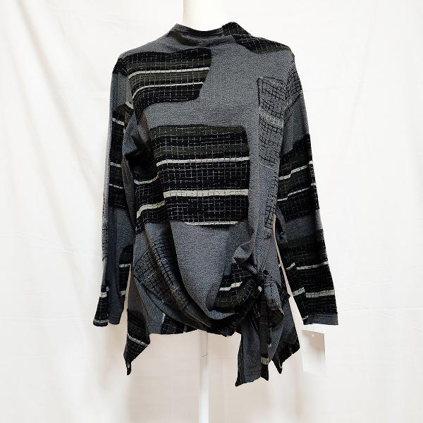 センソユニコ慈雨チュニックジャガードドットアシンメトリー変形