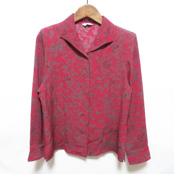 #anc 三年坂 feminine サンネンザカ フェミニン ジャケット M 赤系 グレー ちりめん 花柄 レディース [787906]