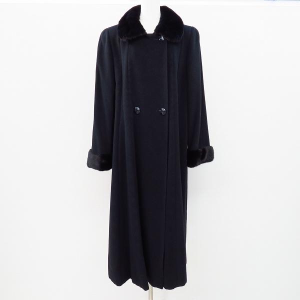 wnc レリアン Leilian コート 13+ 黒 ミンクファー アンゴラ混